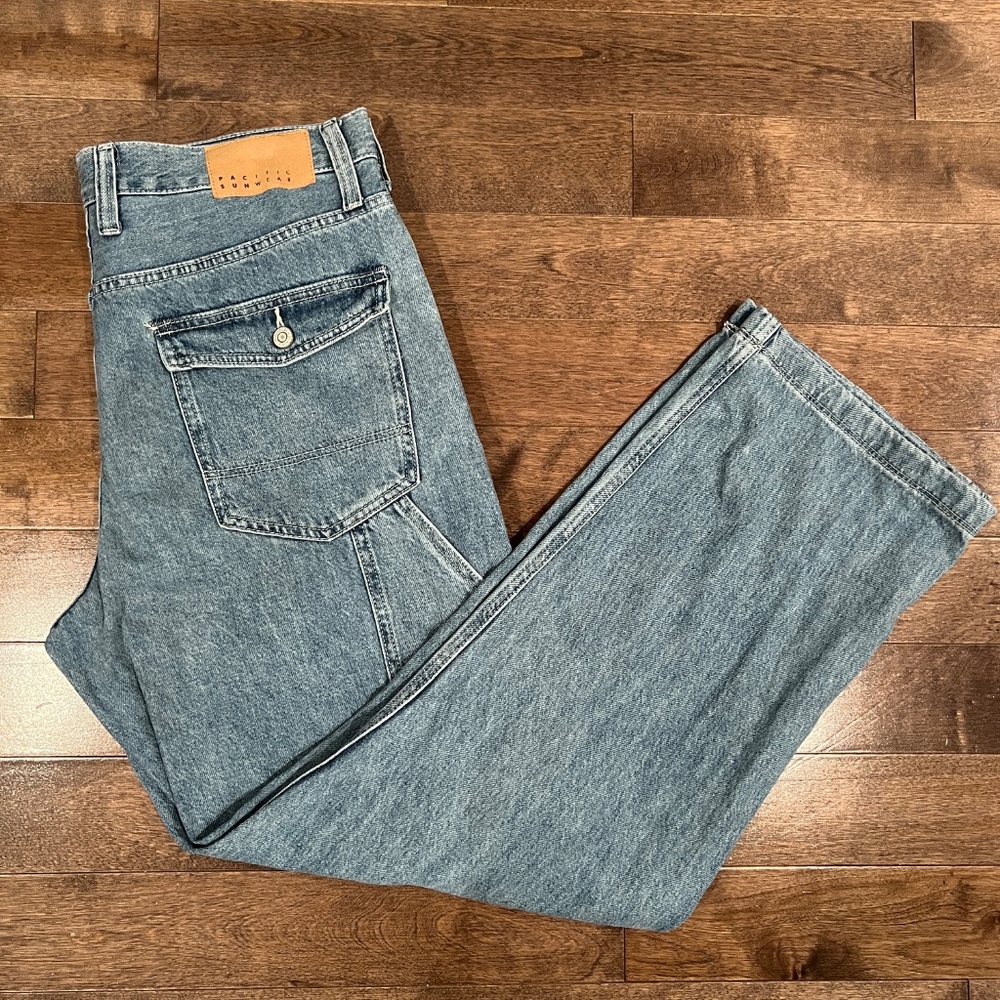 PacSun Baggy Carpenter Jeans - Blue Denim (34x32)